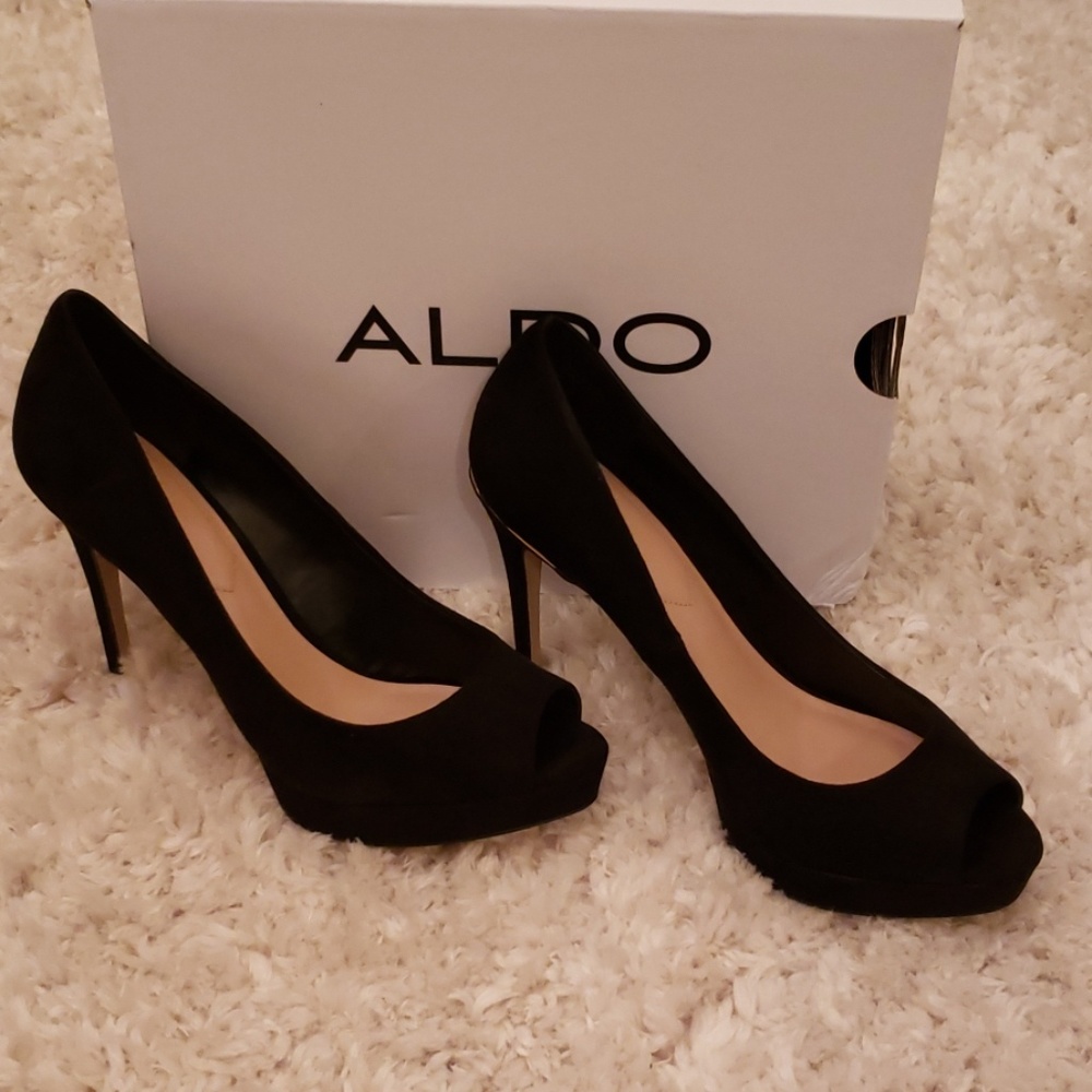 ALDO Black open toe heels